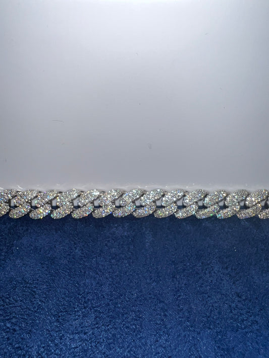 Silver Miami Cuban Moissanite Bracelet