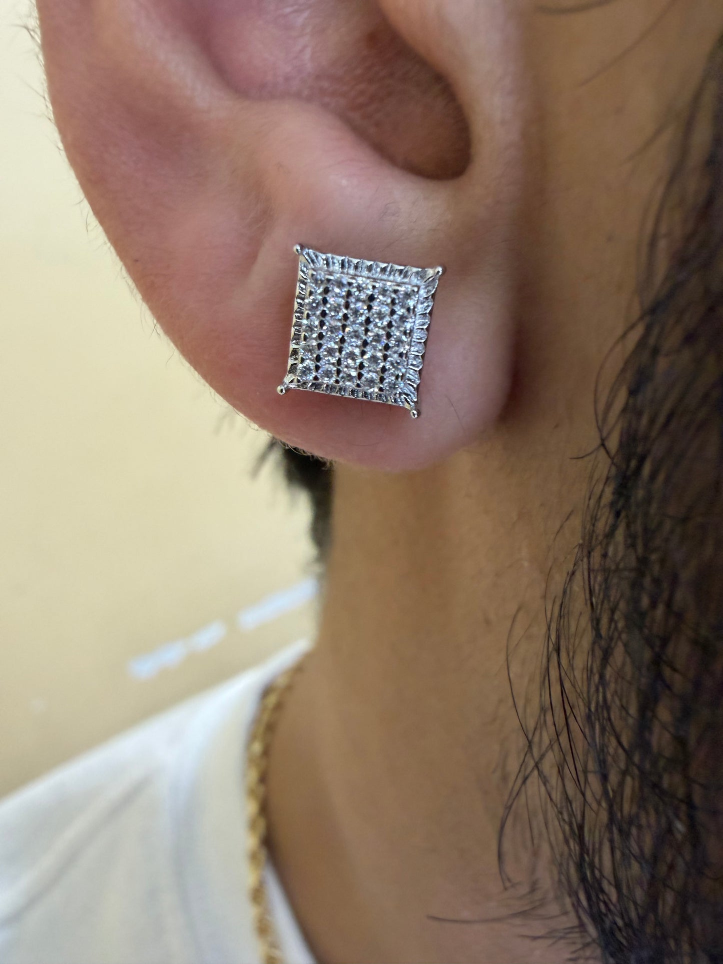 Sterling Silver Square Moissanite Earrings