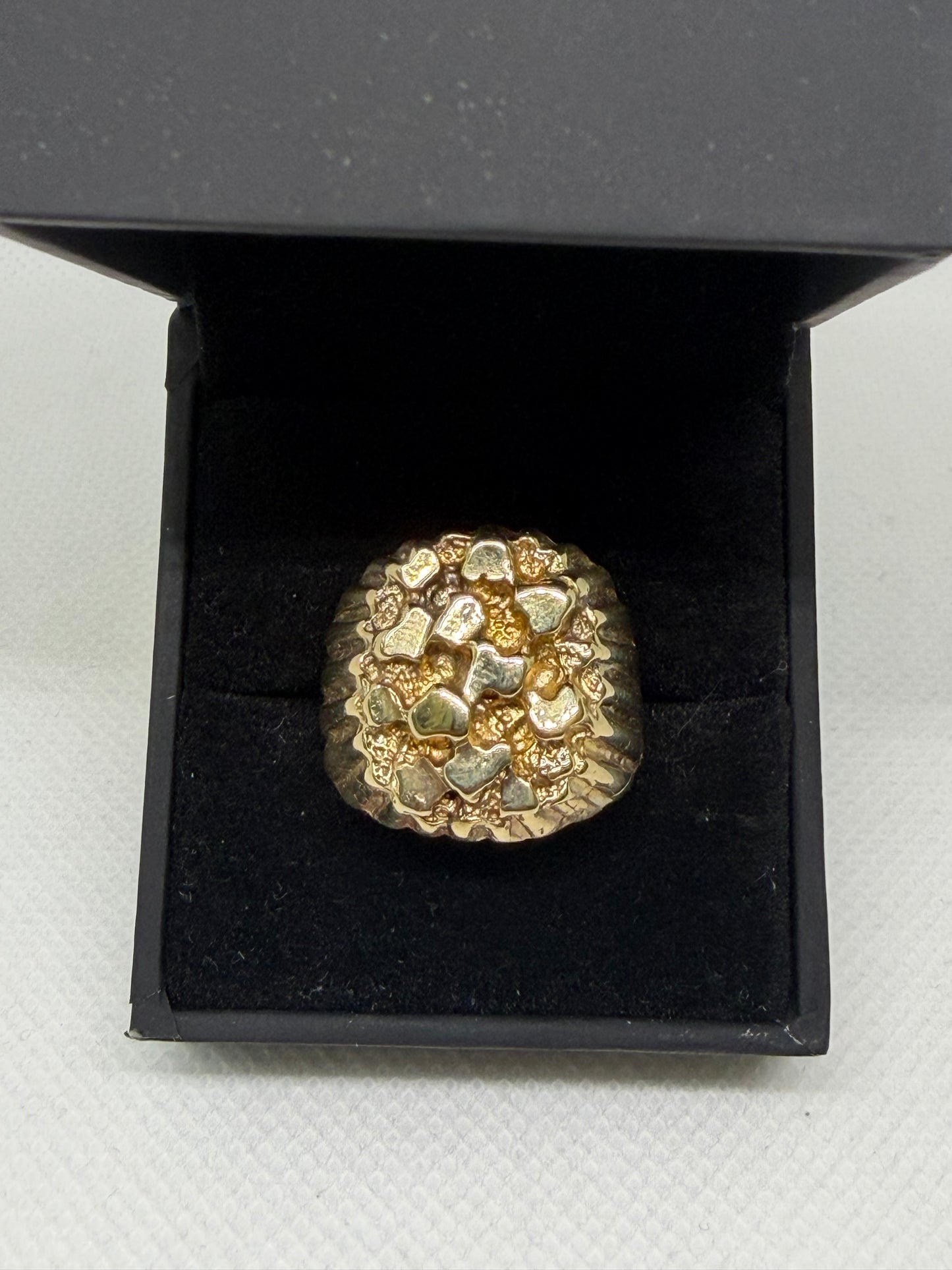 14K Solid Gold Nugget Ring - Size 9