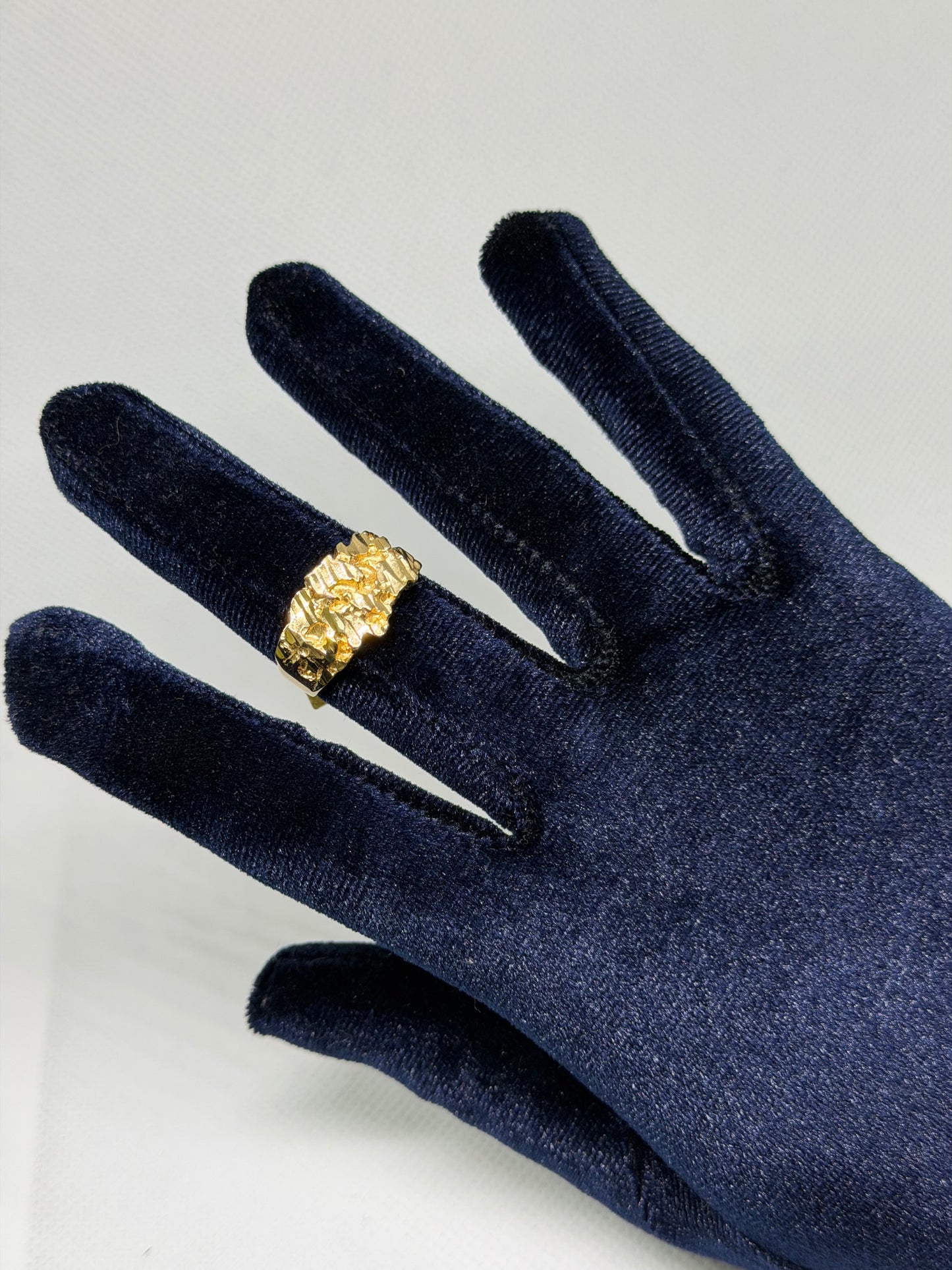 10K Solid Gold Nugget Ring - Size 10