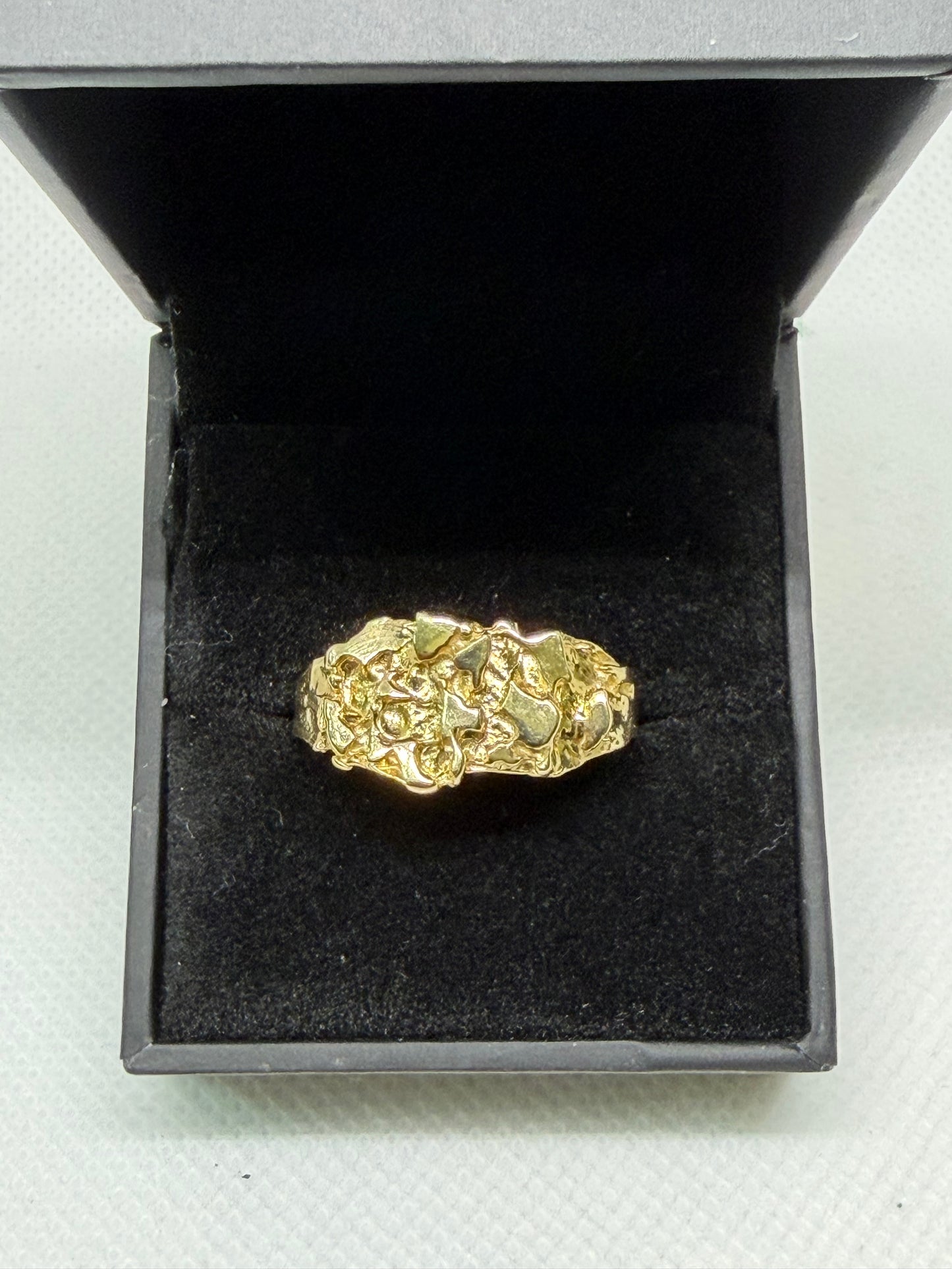 10K Solid Gold Nugget Ring - Size 10.5