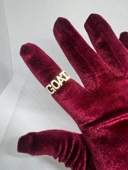 10K Solid Gold Goat Ring - Chain Included