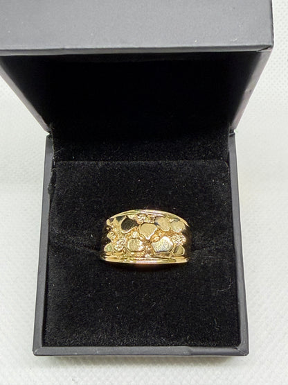 10K Solid Gold Nugget Ring - Size 8.5