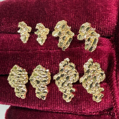 10K Yellow Gold Nugget Earrings