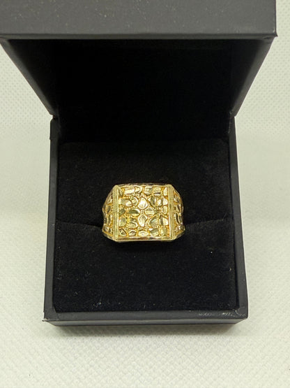 10K Solid Gold Nugget Ring - Size 7