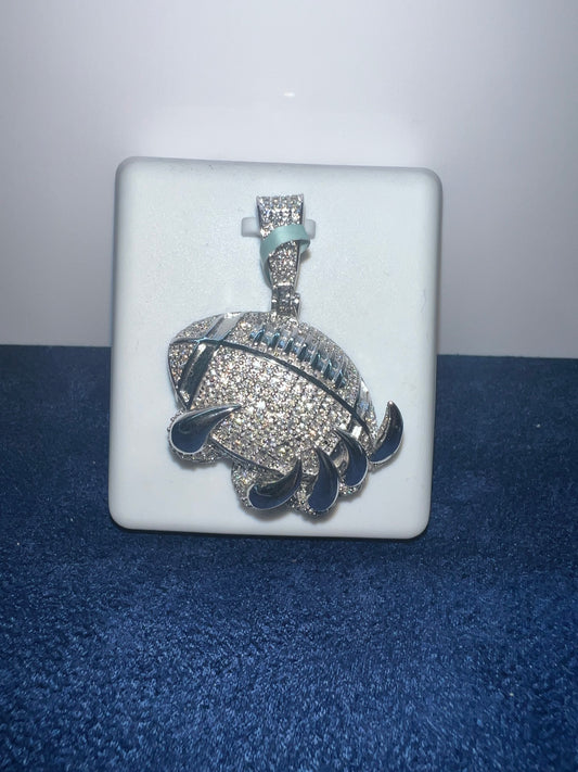 Silver Football Moissanite Pendant