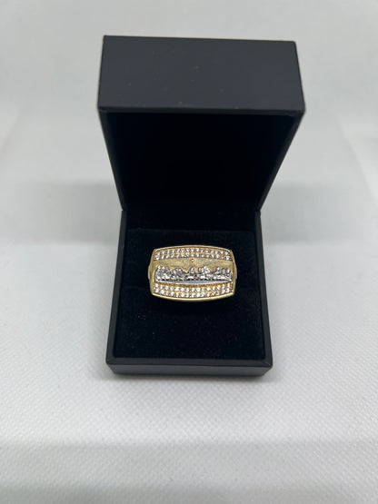 10K Solid Gold Last Supper Ring - Chain Included