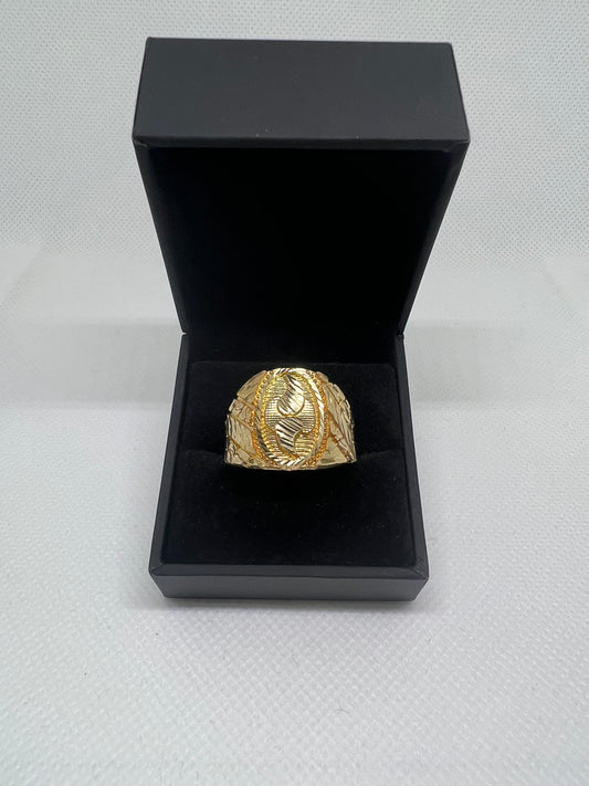 10K Solid Gold Nugget Ring - Chain Included