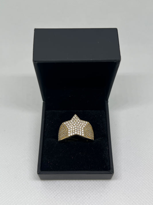 10K Solid Gold Star Ring - Chain Included
