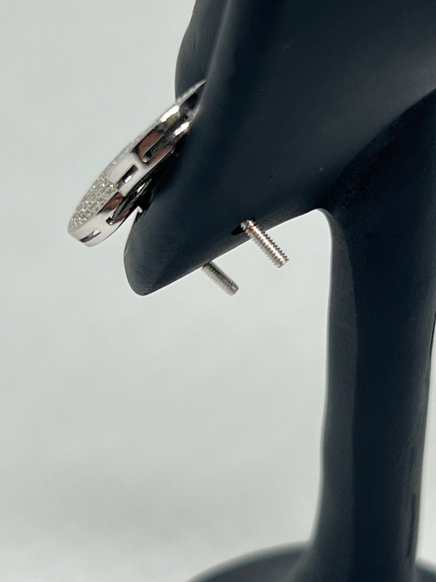 Sterling Silver Flat Moissanite Earrings