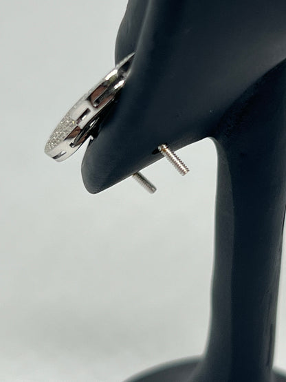 Sterling Silver Flat Moissanite Earrings