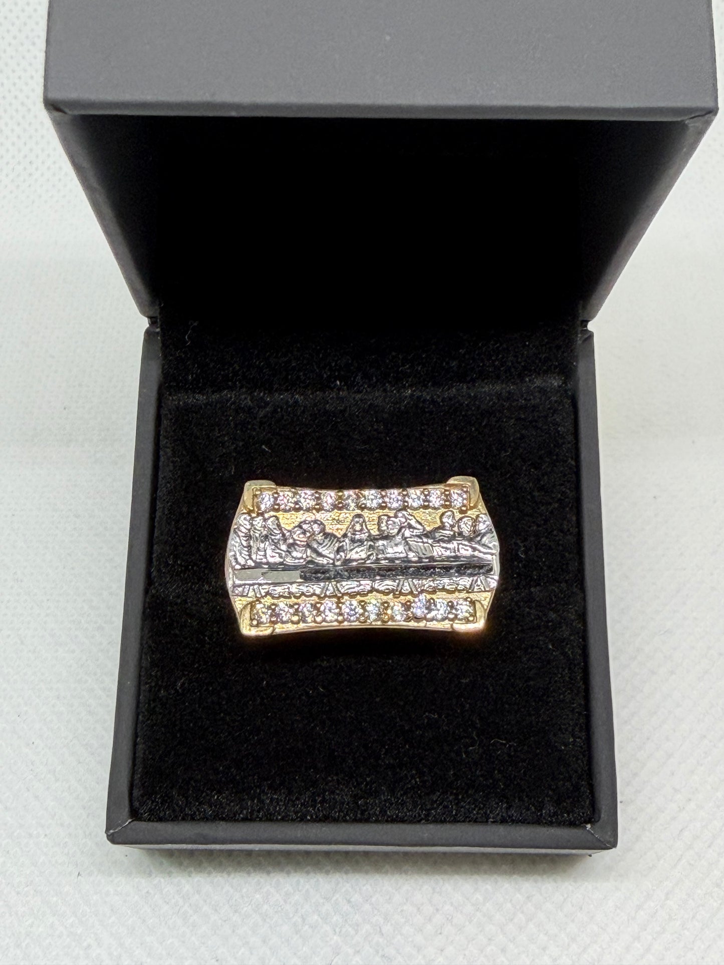 10K Solid Gold Last Supper Ring - Size 10.5