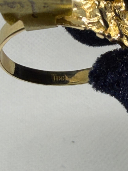 10K Solid Gold Nugget Ring - Size 10.5