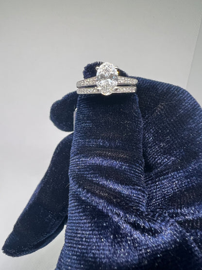 DC CERTIFIED Lab Grown Oval Solitaire Diamond Bridal Set