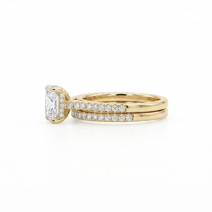 10K Yellow Gold Emerald Cut Bridal Set