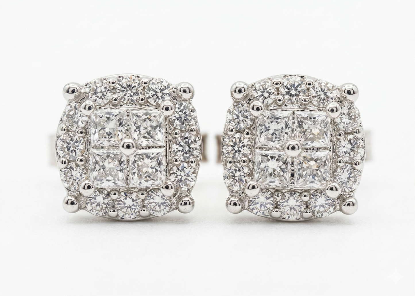 Sterling Silver Quad Moissanite Earrings