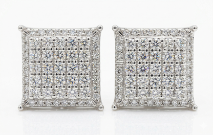 Sterling Silver Square Moissanite Earrings