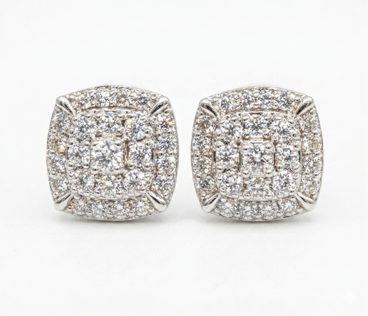 Sterling Silver Glacier Mountain Moissanite Earrings