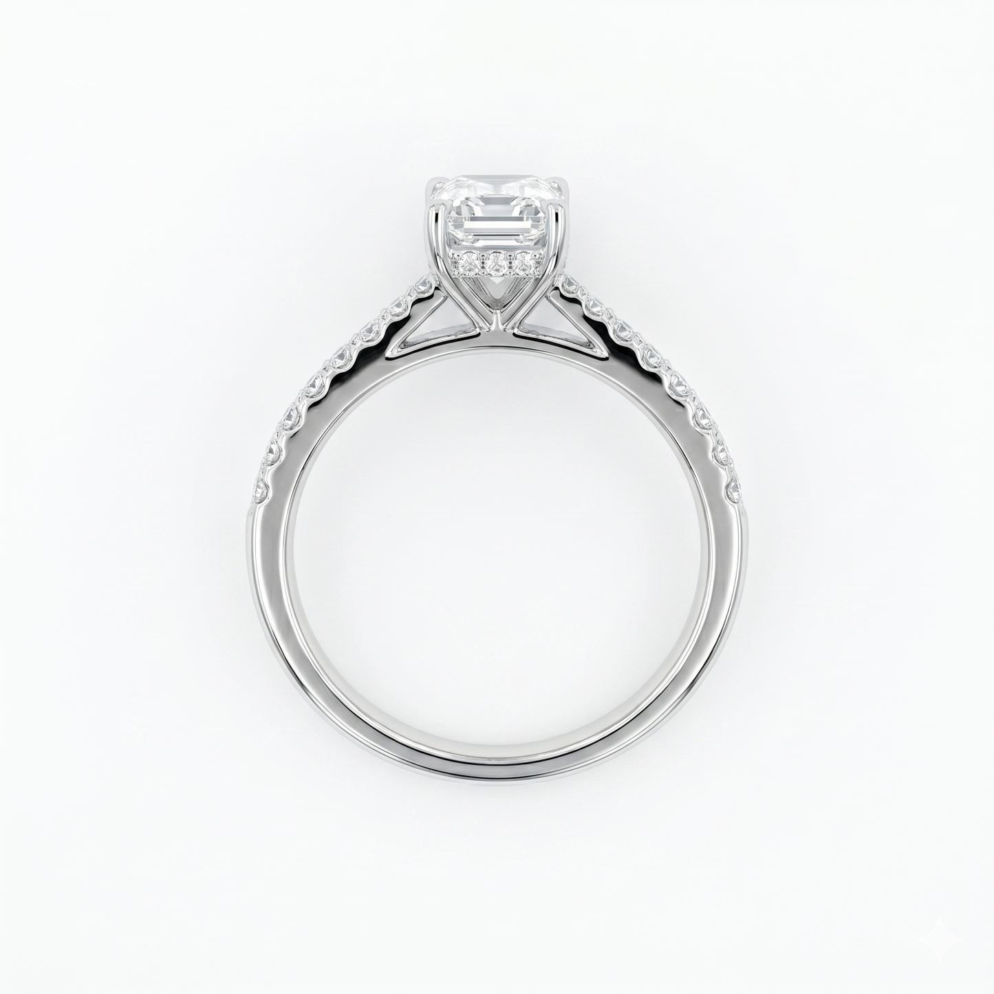 10K White Gold Emerald Cut Bridal Set