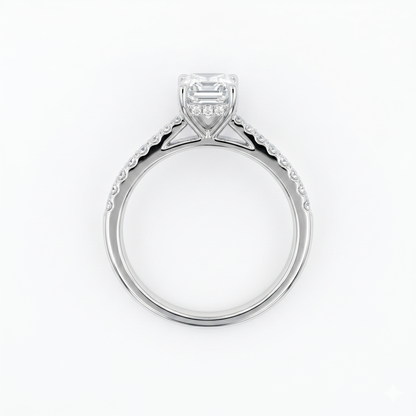10K White Gold Emerald Cut Bridal Set