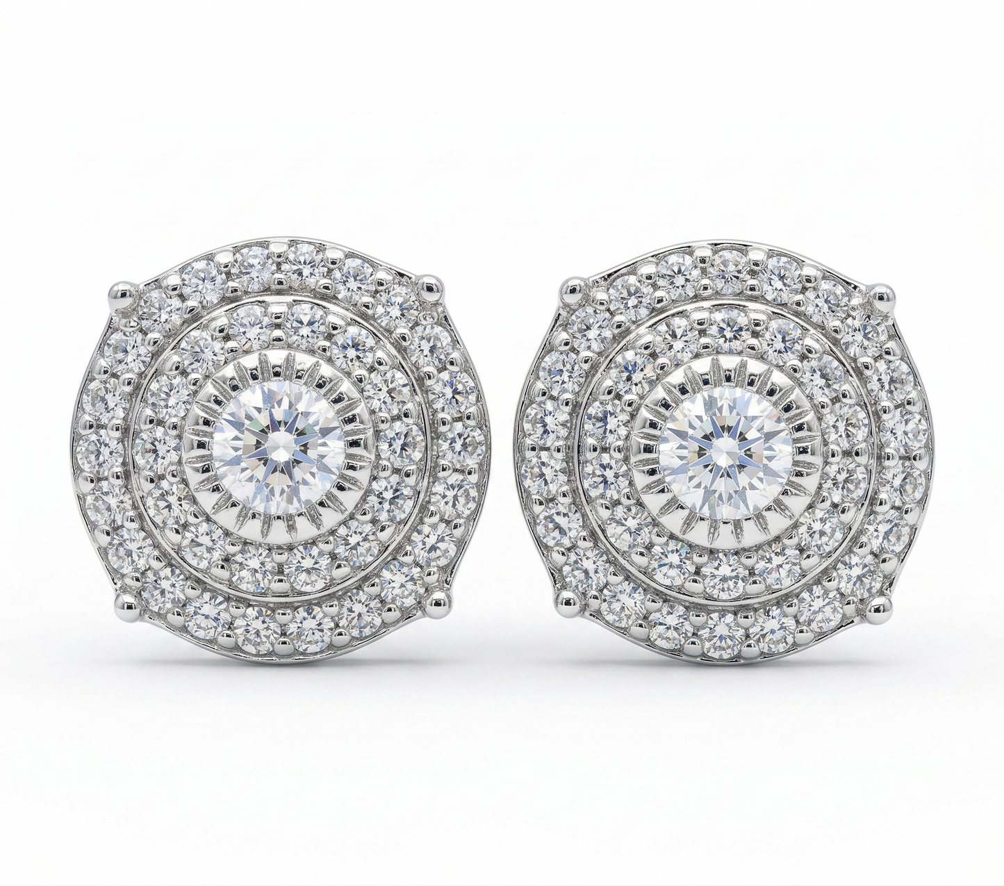 Sterling Silver Circle Moissanite Earrings
