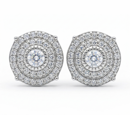 Sterling Silver Circle Moissanite Earrings