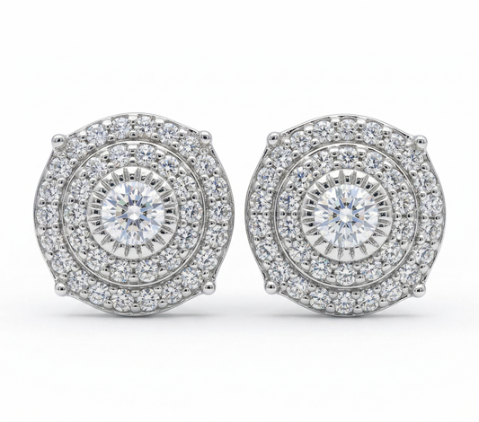 Sterling Silver Circle Moissanite Earrings