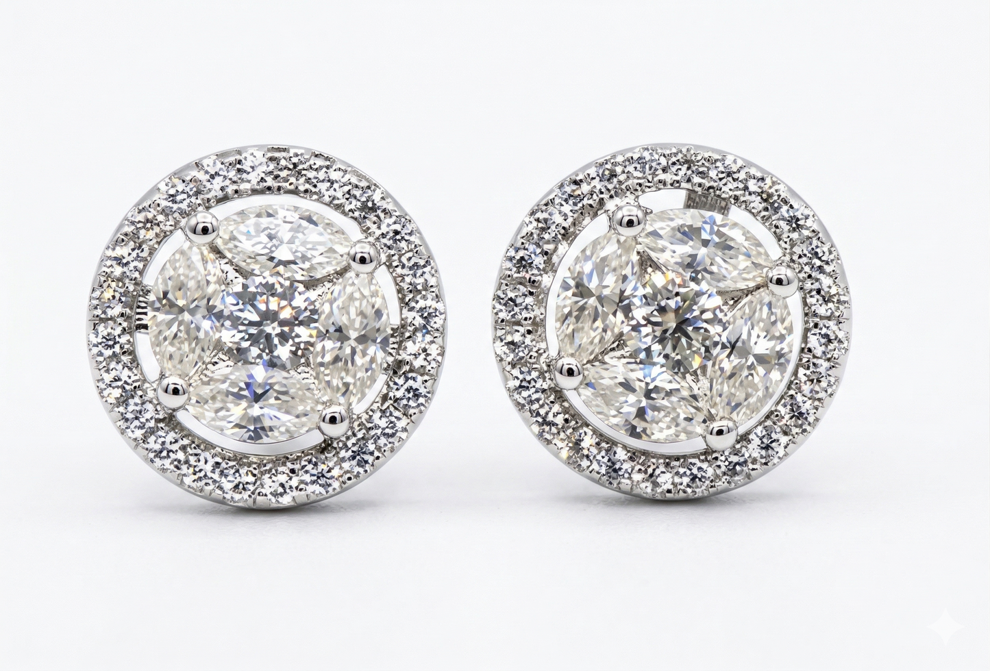 Sterling Silver Unique Circle Moissanite Earrings