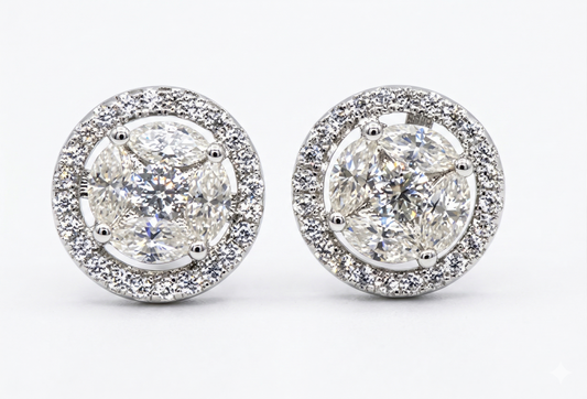 Sterling Silver Unique Circle Moissanite Earrings