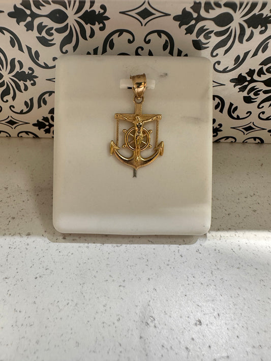 10K Anchor Pendant