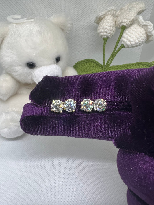 10K Gold Moissanite Earrings
