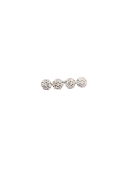 VS Silver Moissanite Flower Stud Earrings