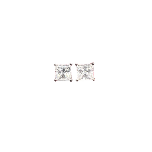 VS Silver Moissanite Stud Earrings