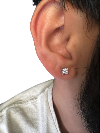 VS Silver Moissanite Stud Earrings