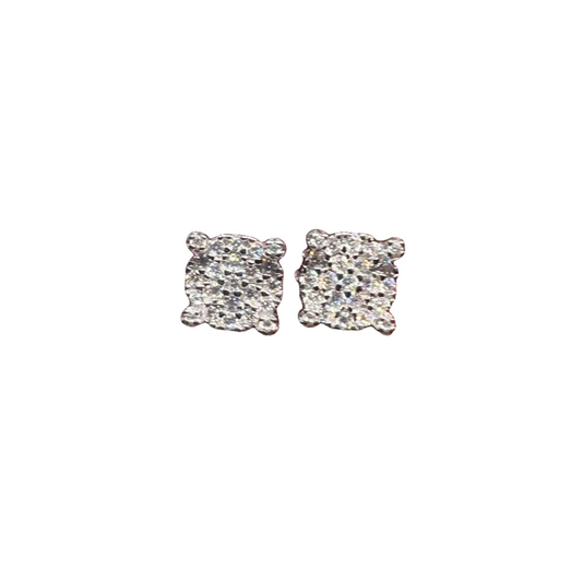 VS Silver Moissanite Stud Earrings