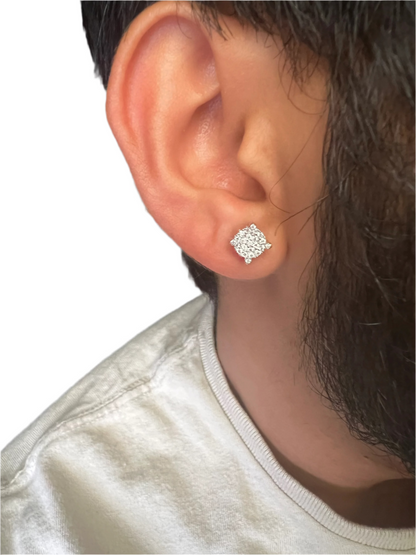 VS Silver Moissanite Stud Earrings