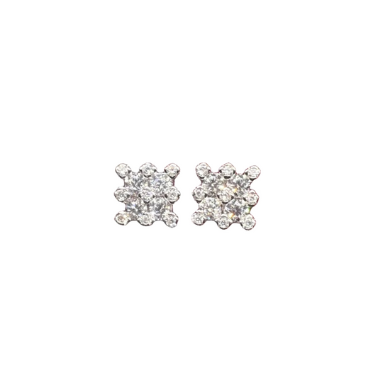 VS Silver Moissanite Stud Earrings