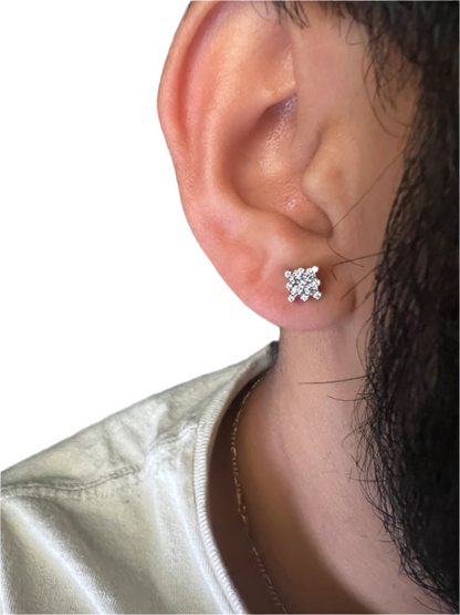VS Silver Moissanite Stud Earrings