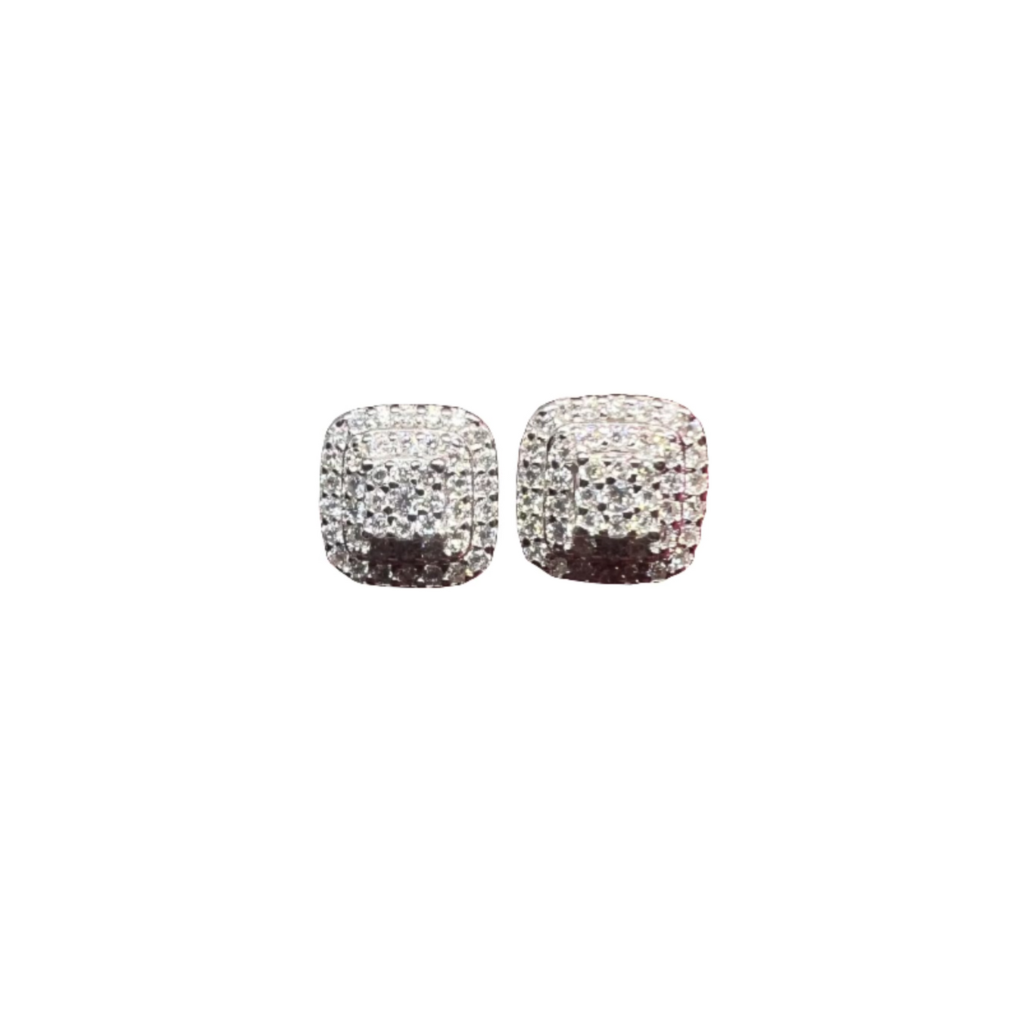 VS Silver Moissanite Stud Earrings