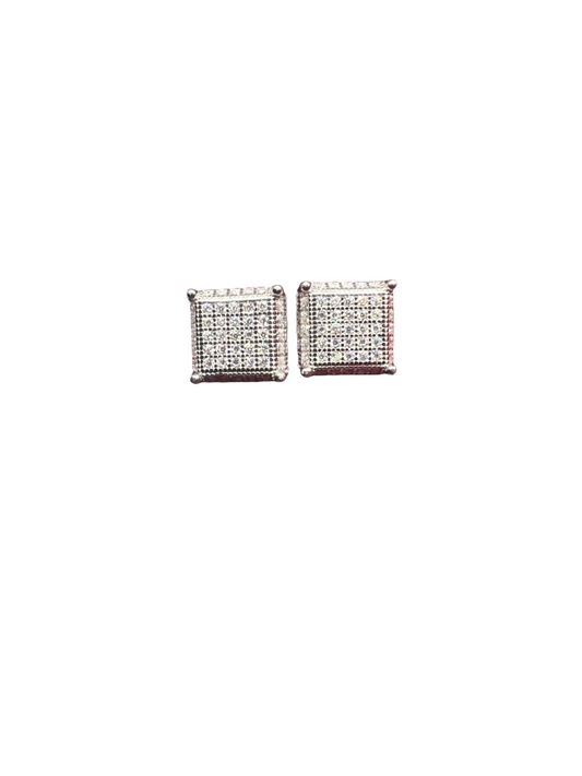 VS Silver Moissanite Stud Earrings