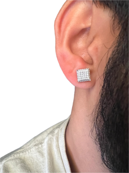 VS Silver Moissanite Stud Earrings