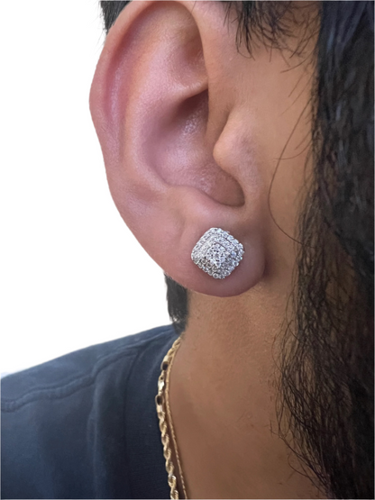 VS Silver Moissanite Stud Earrings