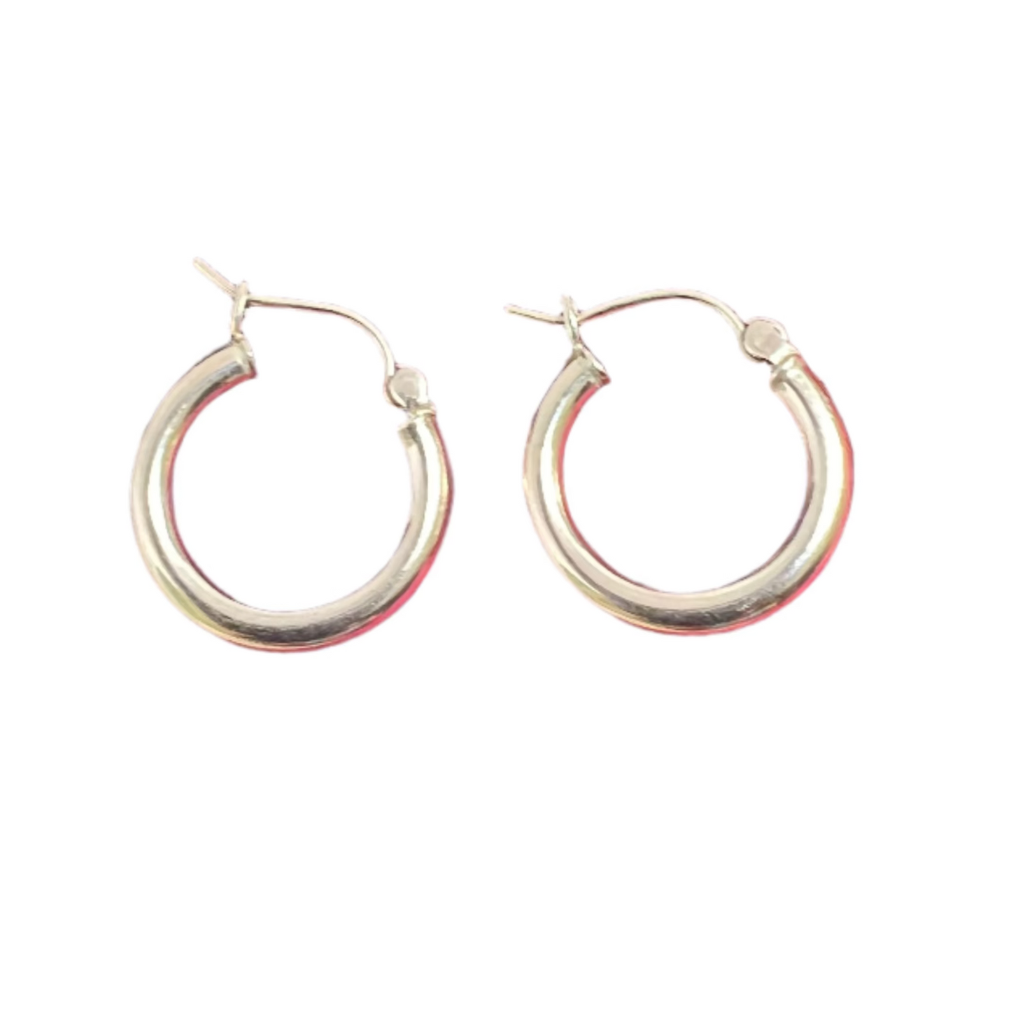 10K Yellow Gold Hoop Earrings - Chain Included