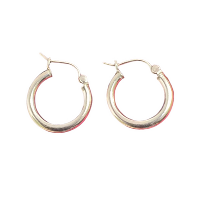 10K Yellow Gold Hoop Earrings - Chain Included