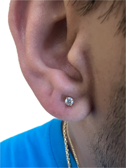 VS Silver Moissanite Stud Earrings