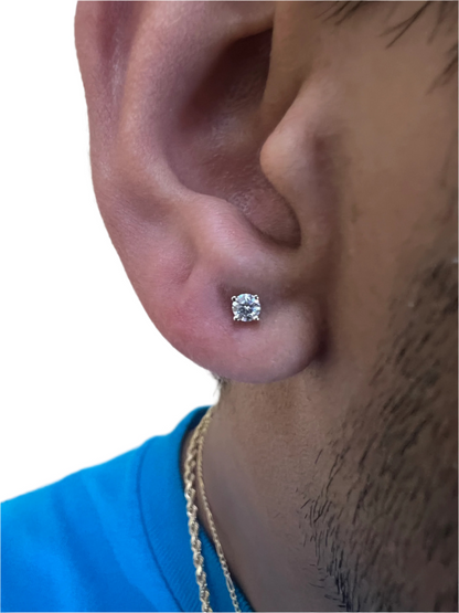 VS Silver Moissanite Stud Earrings