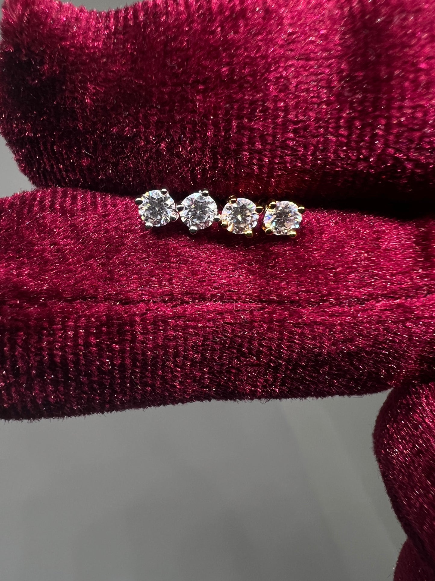 VS Silver Moissanite Stud Earrings