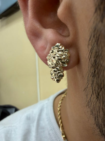 10K Yellow Gold Nugget Earrings