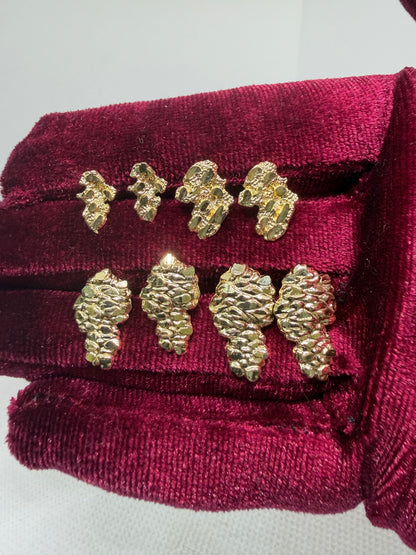 10K Yellow Gold Nugget Earrings
