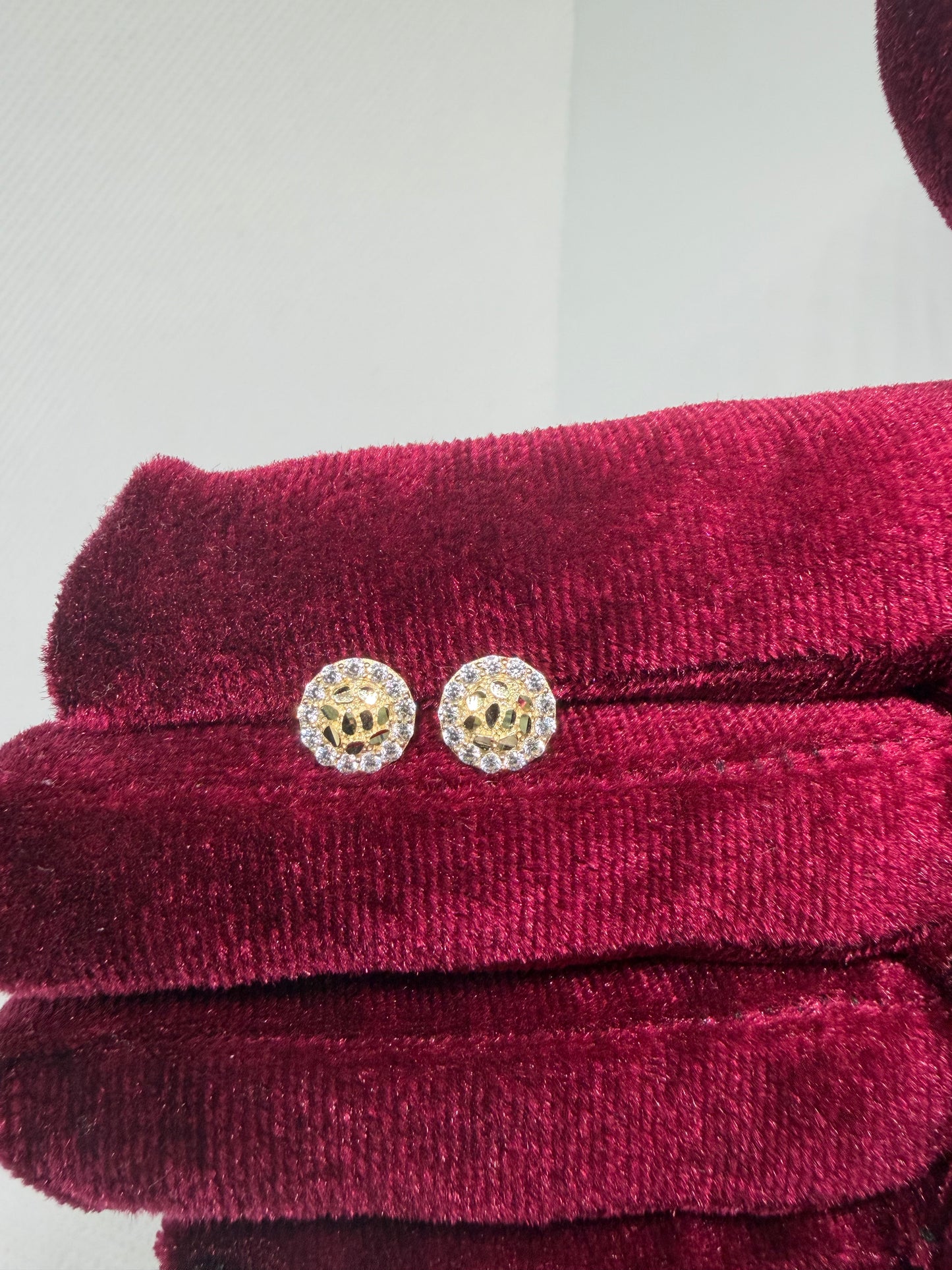 10K Glacier Cut Round Nugget Earrings